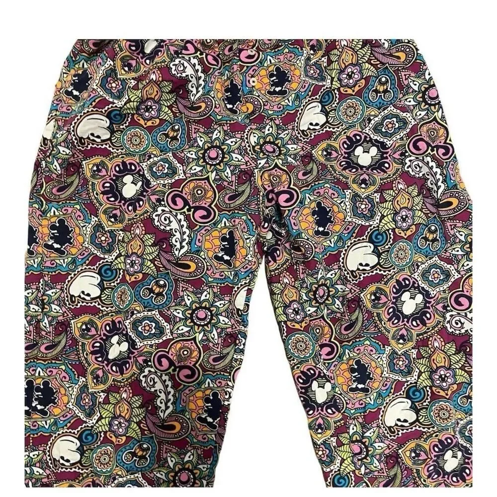 Disney Parks Paisley Mickey Mouse Pajama Pants Unisex Size M Multicolor - Picture 3 of 6